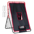 Baseball and Softball Rebounder Net, 3.5 X 4.5 Ft 2-In-1 Switch Hitter Pitch Trainer, Pitchback Baseball Pitching Return Trainer Nest, Bounce Back Net for Fielding/Throwing Practice