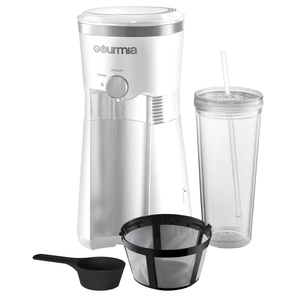 Iced Coffee Maker with 25 Fl Oz. Reusable Tumbler, White