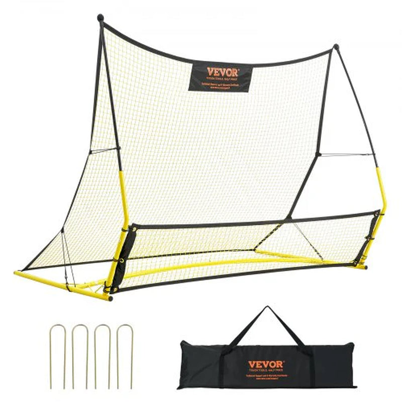 Soccer Trainer, 2-IN-1 Portable Soccer Rebounder Net, 71'X40' Iron Soccer Practice Equipment, Sports Football Rebounder Wall with Portable Bag, Perfect for Team Solo Training, Passing, Volley