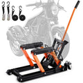 Steel Hydraulic Motorcycle Jack Stand, 1500 LBS ATV Scissor Lift Jack, 4.7-15 Scissor Lift Jack Stand with 4 Wheels, Hydraulic Foot-Operated Hoist Stand for Motorcycle ATV UTV Powersports