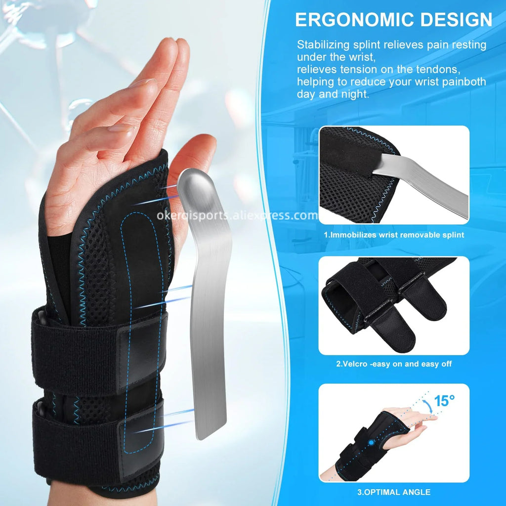 1PC Breathable Wrist Brace, Thin Mesh Wrist Wraps Support for Tendonitis, Arthritis, Carpal Tunnel Pain Relief, Adjustable Wrist Compression Strap for Workouts, Fitness, Weightlifting, Fits Both Hands