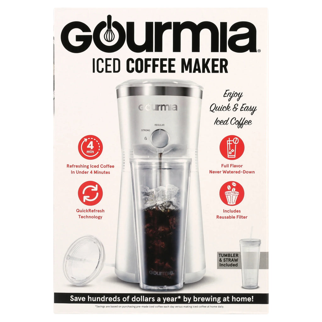 Iced Coffee Maker with 25 Fl Oz. Reusable Tumbler, White