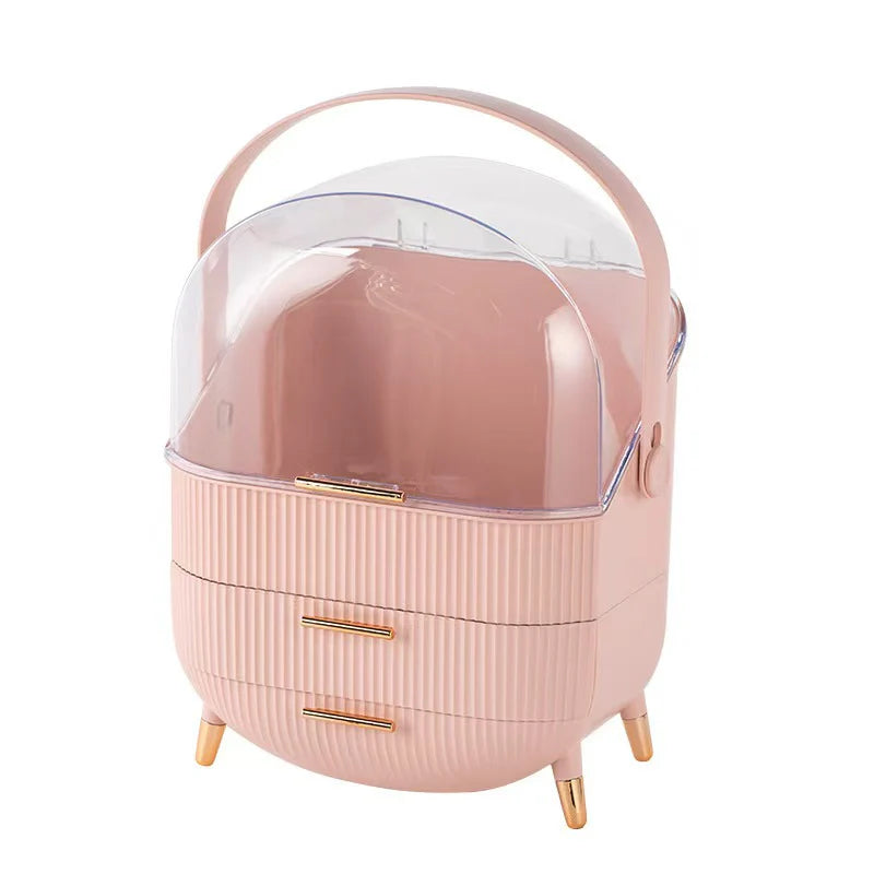 Luxury Cosmetics Storage Box, Dust-Proof Skincare Product Desktop Organizer, Organizer, Household Storage Cabinet, Dressing Table