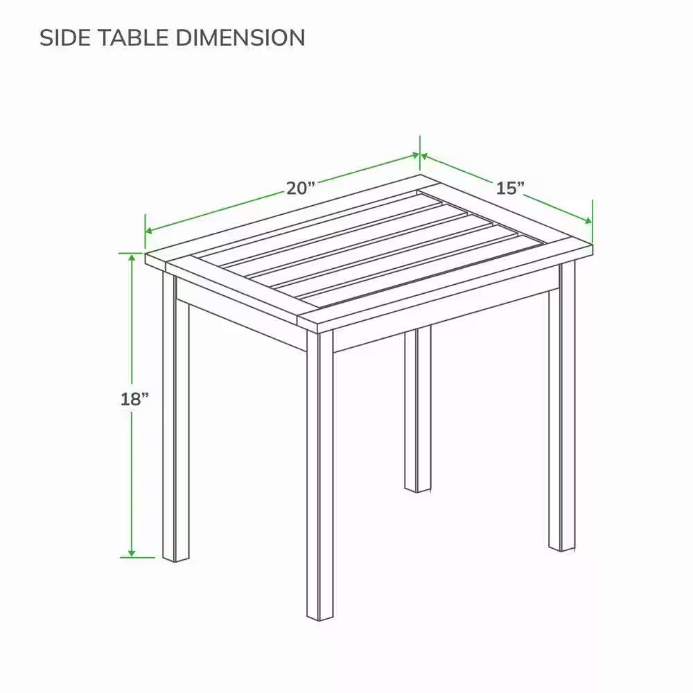 Alston White Wood Outdoor Side Table