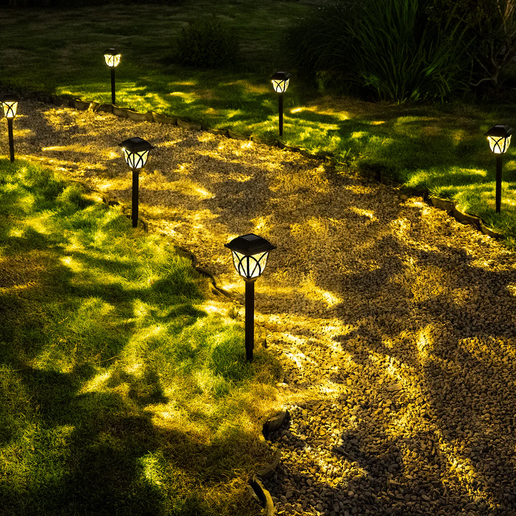 Gigalumi Hammered Solar Walkway Lights Set (6/8 Pack)