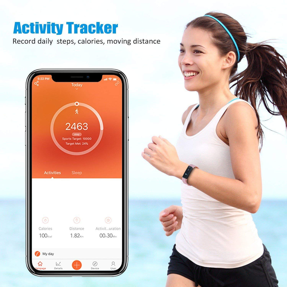 Slim Fitness Tracker Smart Watch – Affordable Health Gift for Him or Her