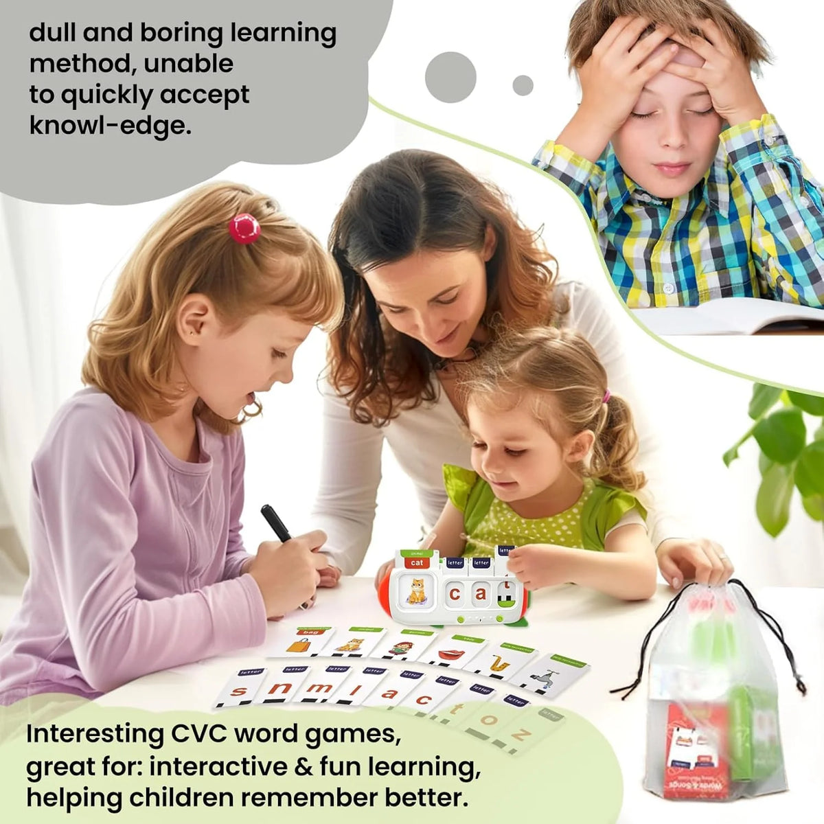 Talking Flash Cards for Toddlers,Montessori Toys for Autism,107 Sight Words,Alphabet CVC Learning Toy,Speak and Spell Phonics Games for Kindergarten,Educational Birthday Gift for Kids 2-8