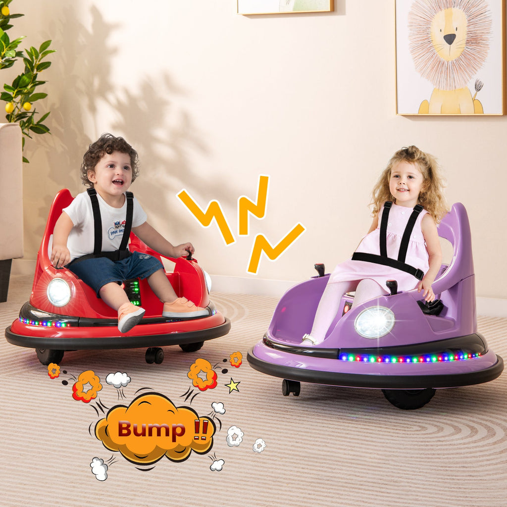 12V Kids Ride On Bumper Car with Remote Control and Dual Joysticks