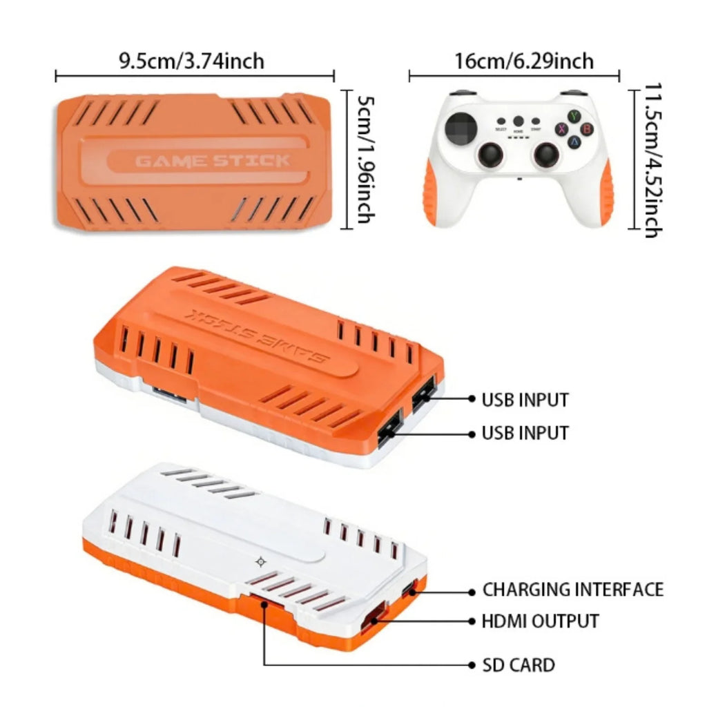 X10 PRO Retro Game Stick with 50000+ Games, 4K HDMI, 2 Controllers