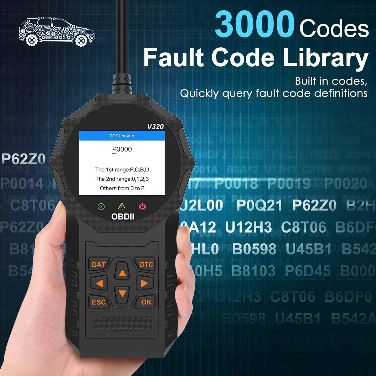 Automotive OBD2 Scanner OBD Code Reader Car Check Engine Fault Diagnostic Tool
