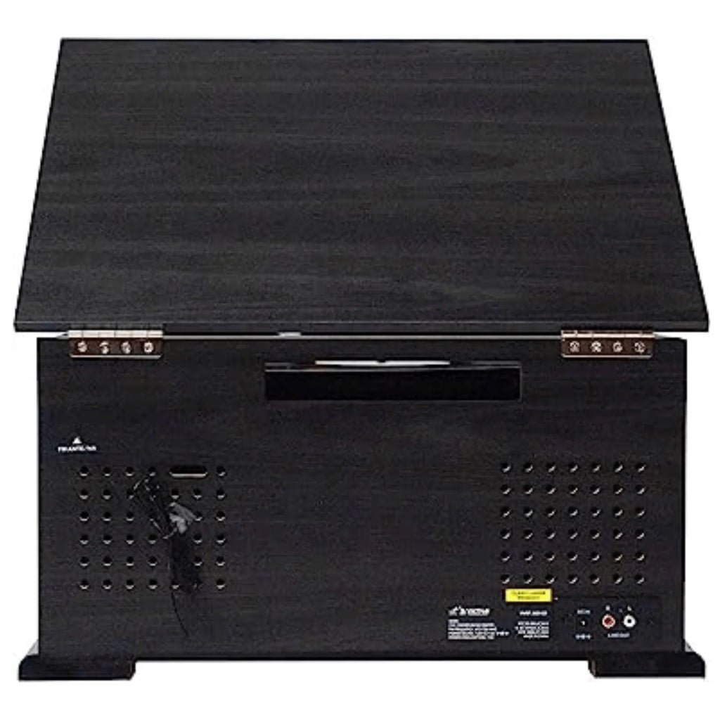 Victor State 7-In-1 Wood Music Center with 3-Speed Turntable and Dual Bluetooth