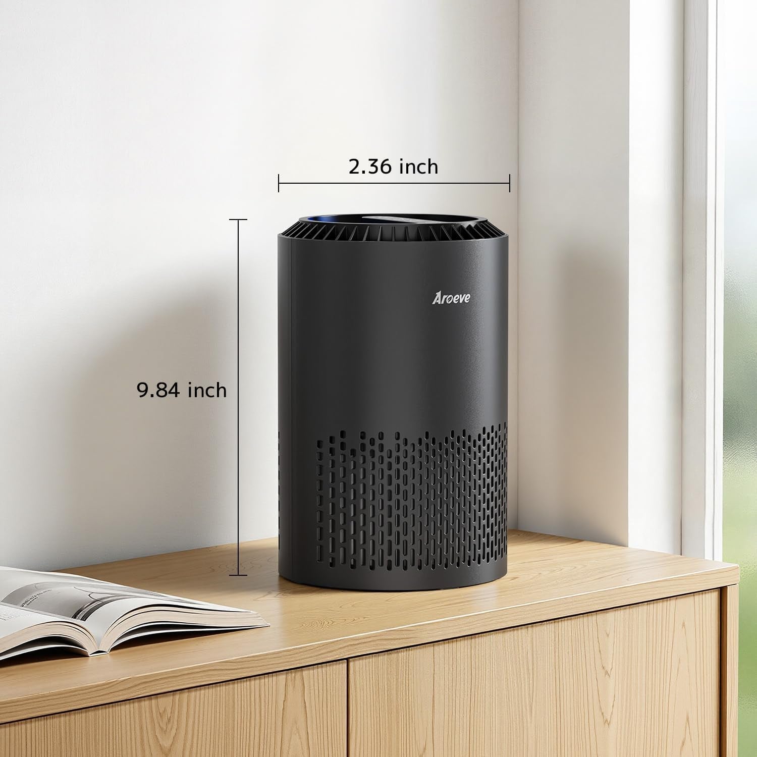 Air Purifiers for Bedroom Home, Air Purifier for Smoke Pollen Dander Hair Smell Air Cleaner with Sleep Mode Speed Control for Bedroom Office, MK01- Black(Available for California)
