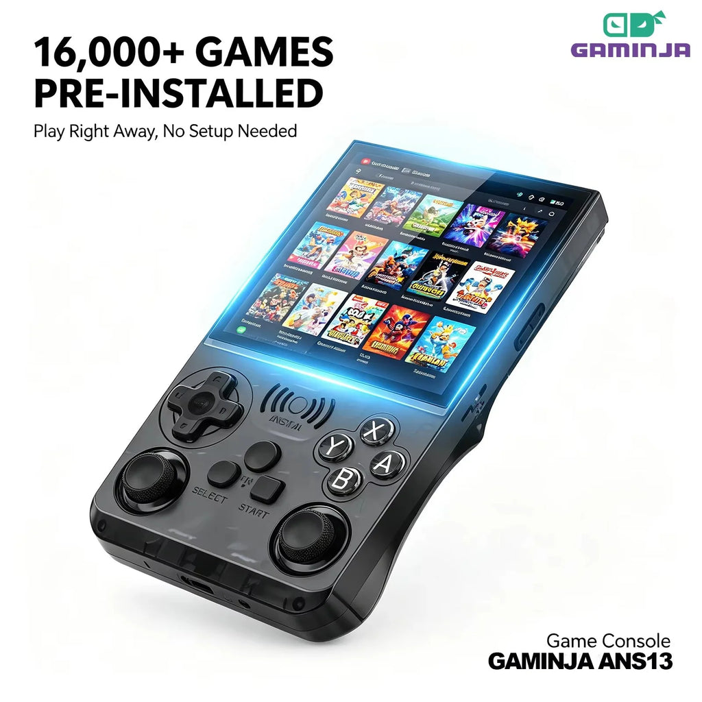 Handheld Game Console, 4.0-Inch IPS 720×720 Screen, 15,000+ Built-In Classic Games, Linux Portable Gaming Console with Dual Hall Joysticks, 3500Mah Battery