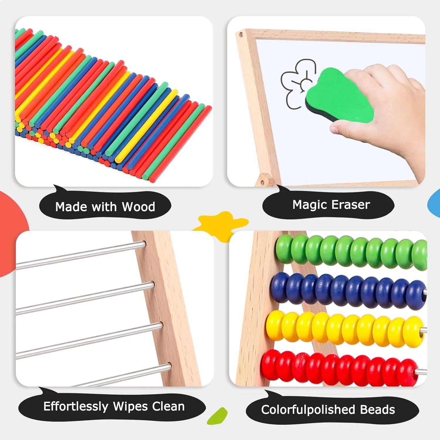 Magnetic Letters and Numbers, Abacus for Kids Math, Fridge Magnets Easel for Kids, Alphabet Magnets, Magnetic Alphabet Letters, Learning Educational Toys Gifts for 3 4 5 6 7 8+ Year Old Girls Boys