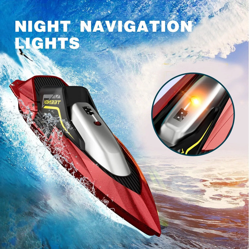 4DRC S5 Fast RC Boat for Pools and Lakes, 2.4 Ghz 20- MPH Racing Boats for Kids