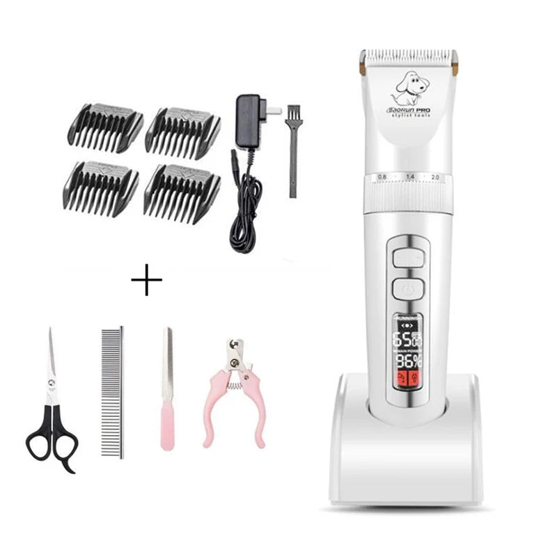Baorun P9 Professional Rechargeable Pet Dog Animal Hair Cutter Trimmer Professional Cat Grooming Clipper Low Noise Cat Machine