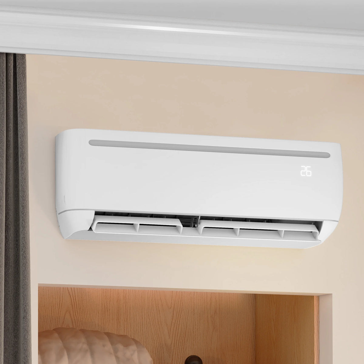 12000 BTU Mini Split Air Conditioner Heat Pump System, Wifi Enabled 17 SEER2 208-230V Ductless AC Cool up to 750 Sq. Ft, Compatible with Alexa, R32 Refrigerant & Installation Kit, White