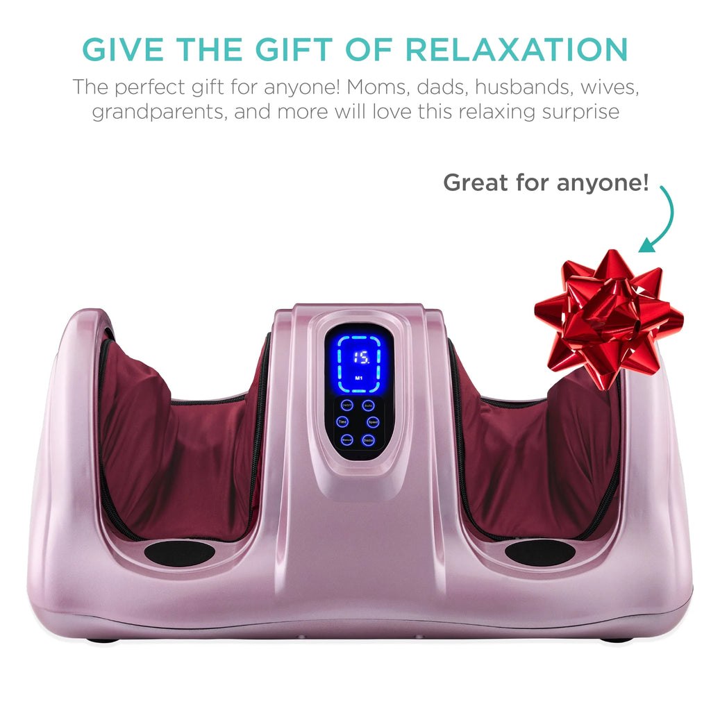 Therapeutic Kneading & Rolling Shiatsu Foot Massager W/ High Intensity Rollers, Remote - Rose