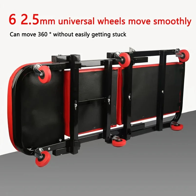 Ultimate 2-In-1 Mechanic Creeper Seat with Wheels - Heavy-Duty Adjustable Rolling Stool for Garage & Auto Shop