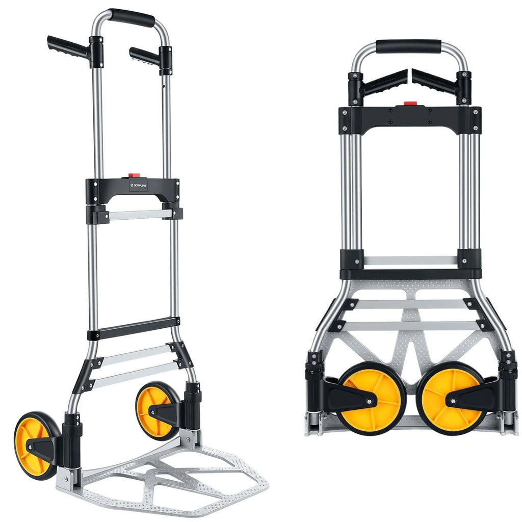 Folding Hand Truck 380 Lbs Heavy Duty Aluminum Dolly Cart Collapsible Luggage Cart Portable Sack Truck
