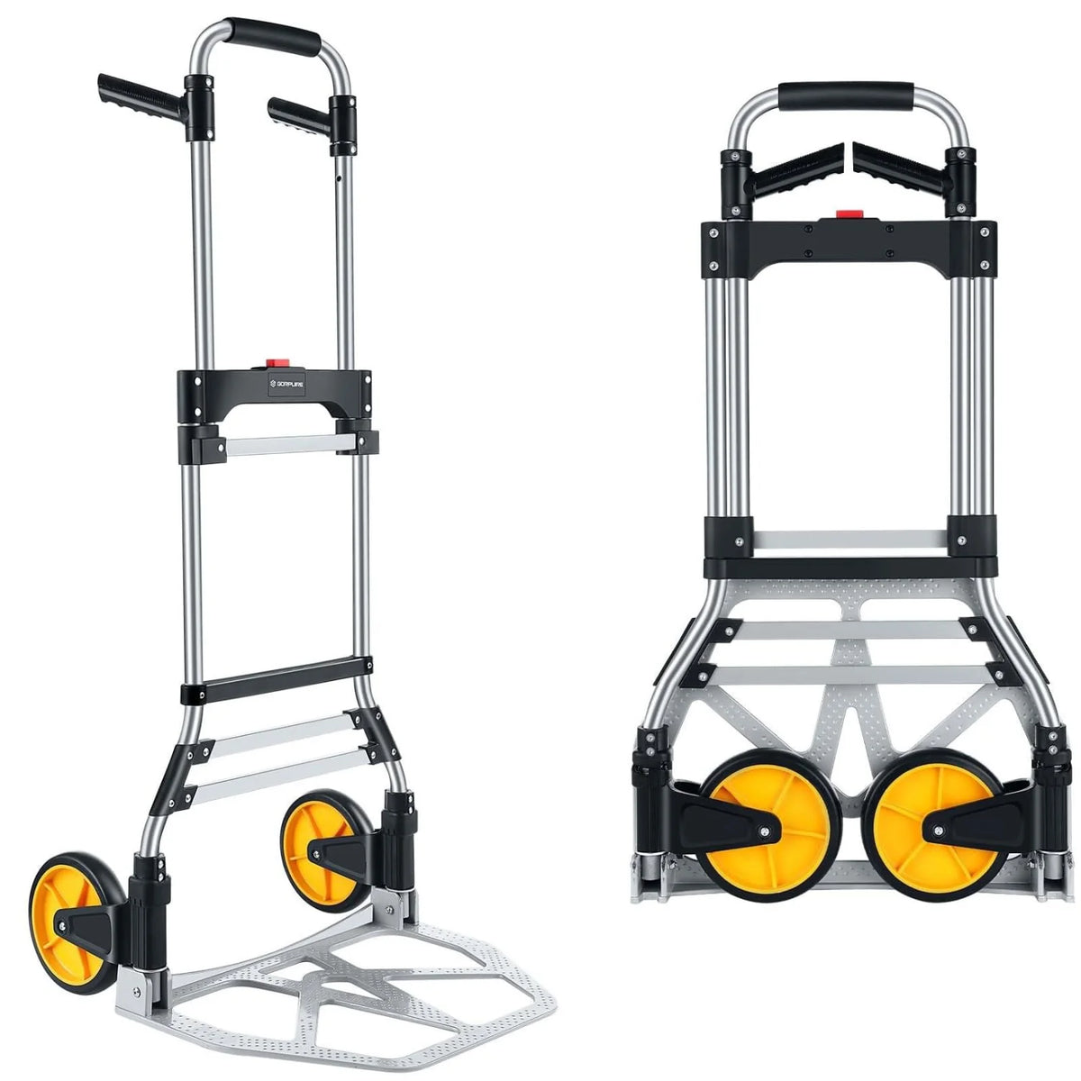 Folding Hand Truck 380 Lbs Heavy Duty Aluminum Dolly Cart Collapsible Luggage Cart Portable Sack Truck