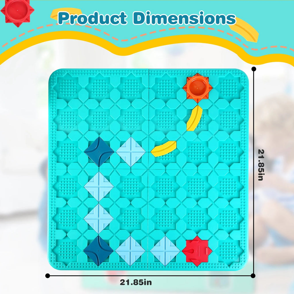1Pc Kids Logical Road Builder Toy Brain Teasers Puzzles Montessori Toys Preschool Educational Learning Toys Puzzle STEM Board Game for 3 to 8 Years Old Boys Girls Birthday Gift