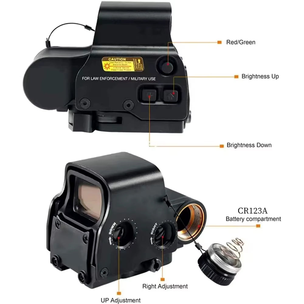 558 Red Dot Sight Holographic Sight Red Green Dot Reflex Sight with Picatinny 20Mm Quick Release Mount