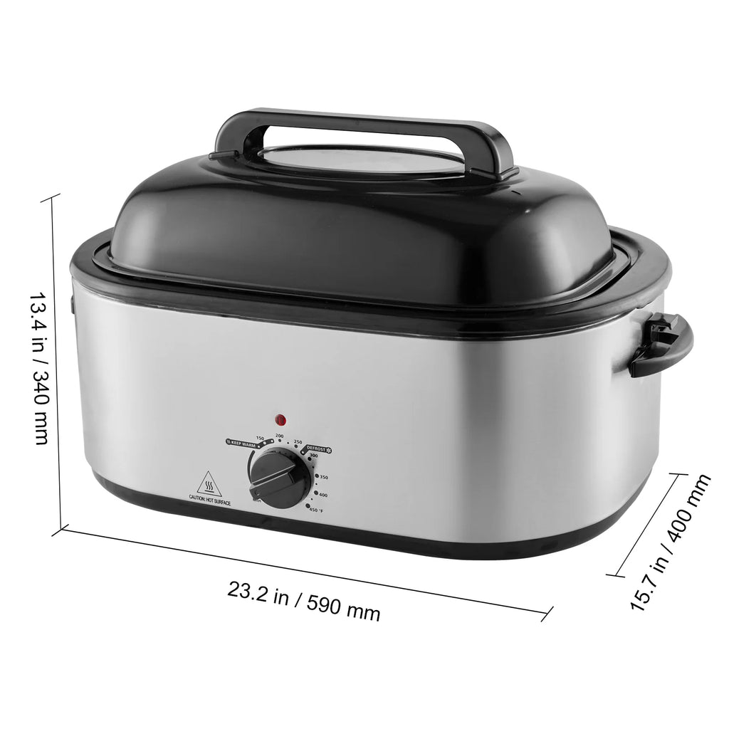 Electric Roaster Oven, 26 QT Turkey Roaster Oven with Self-Basting Lid, 1450W Roaster Oven with Defrost & Warm Function, Adjustable Temperature, Removable Pan & Rack, Fits Turkeys up to 30LBS