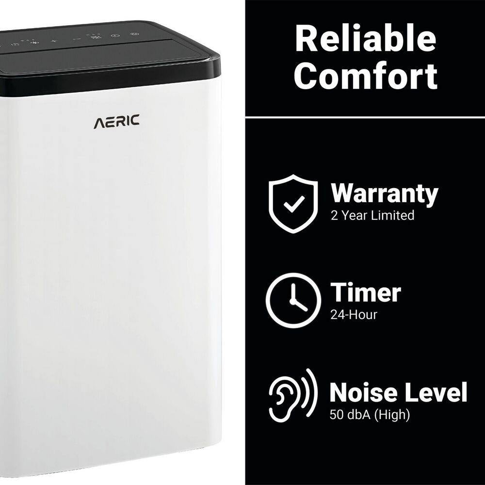 8,000 BTU (DOE) Portable Air Conditioner Cools 550 Sq. Ft. with Dehumidifier in White