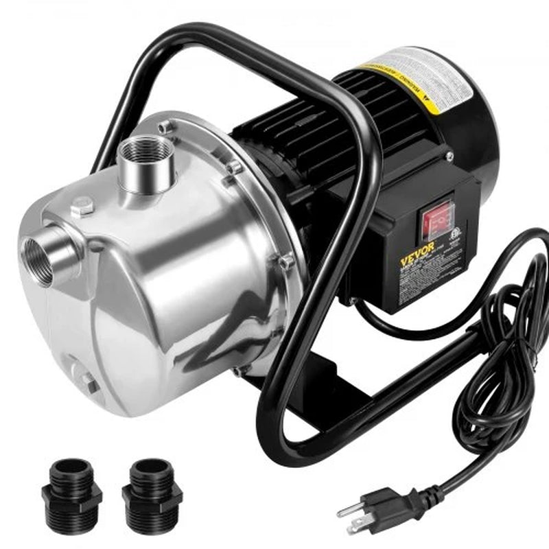 VEVOR Shallow Well Pump Portable Garden Water Jet Pump 1.1HP 978 GPH 131 Ft Head