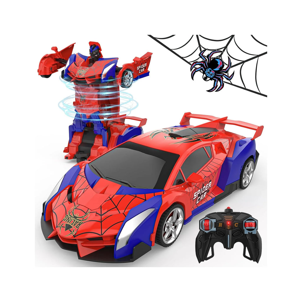 Rc Cars for Boys 4-7 8-12, 2.4Ghz Remote Control Car 1:18 Scale Transforming Robot, One-Button Deformation 360° Rotation Car Toy Gifts for Boys 3-5