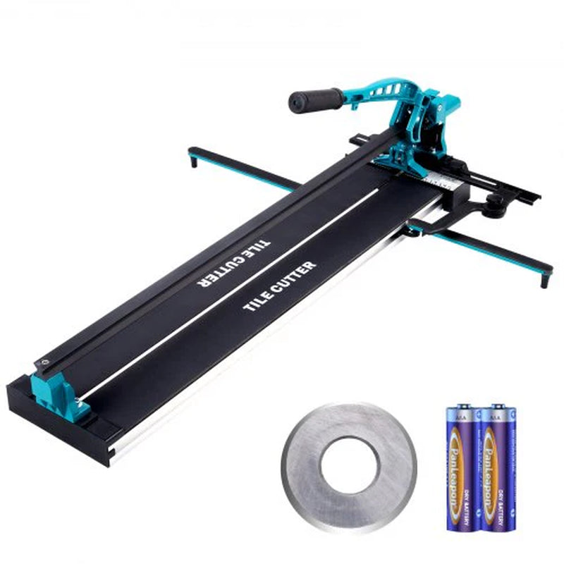 Manual Tile Cutter, 32 Inch, Porcelain Ceramic Tile Cutter with Tungsten Carbide Cutting Wheel, Infrared Positioning, Anti-Skid Feet, Durable Rails for Professional Installers or Beginners