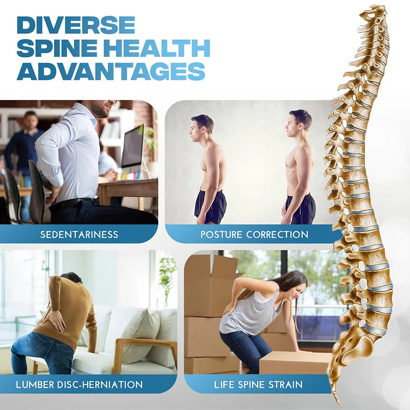 Back Stretcher for Lower Back Pain Relief, 4 Level Adjustable Lumbar Cracker Board Massager, Stretching Device for Scoliosis, Sciatica