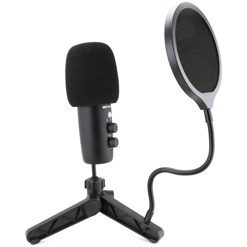 Emerson USB Gaming and Streaming Condenser Microphone with LED Lighting