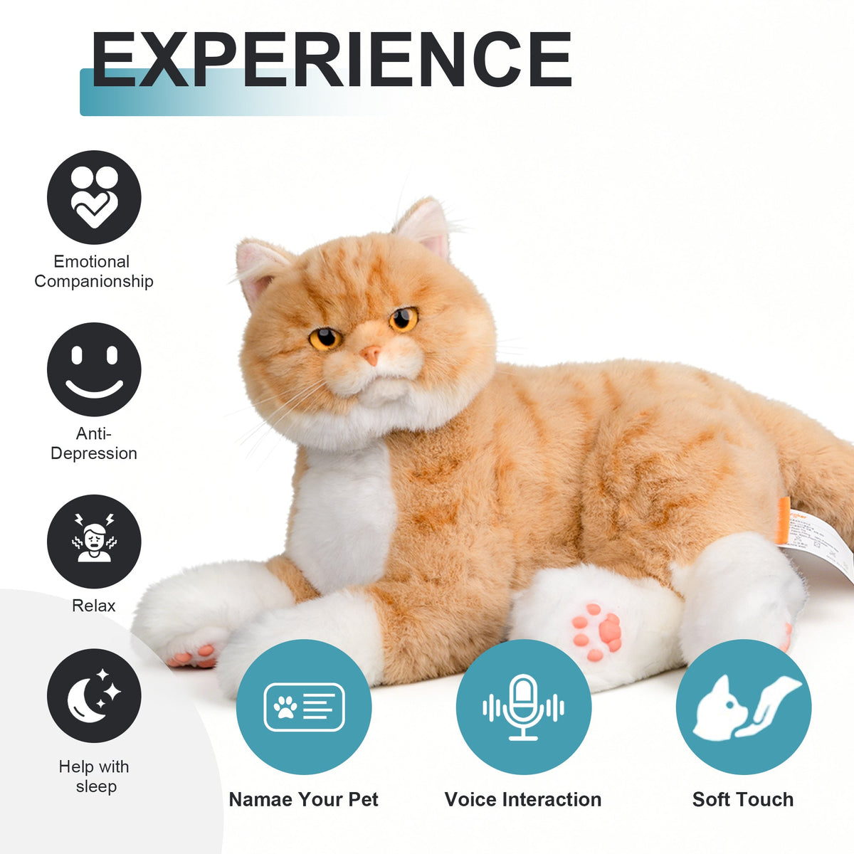 Percy Essential – Lifelike Interactive Robot Cat Companion for Seniors