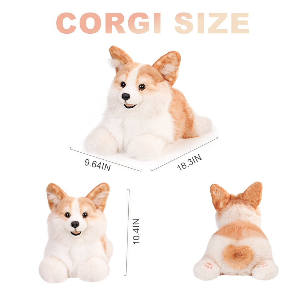 2.2lbs Corgi Dog Plush – Handmade Realistic Weighted for Dog Lovers & Kids