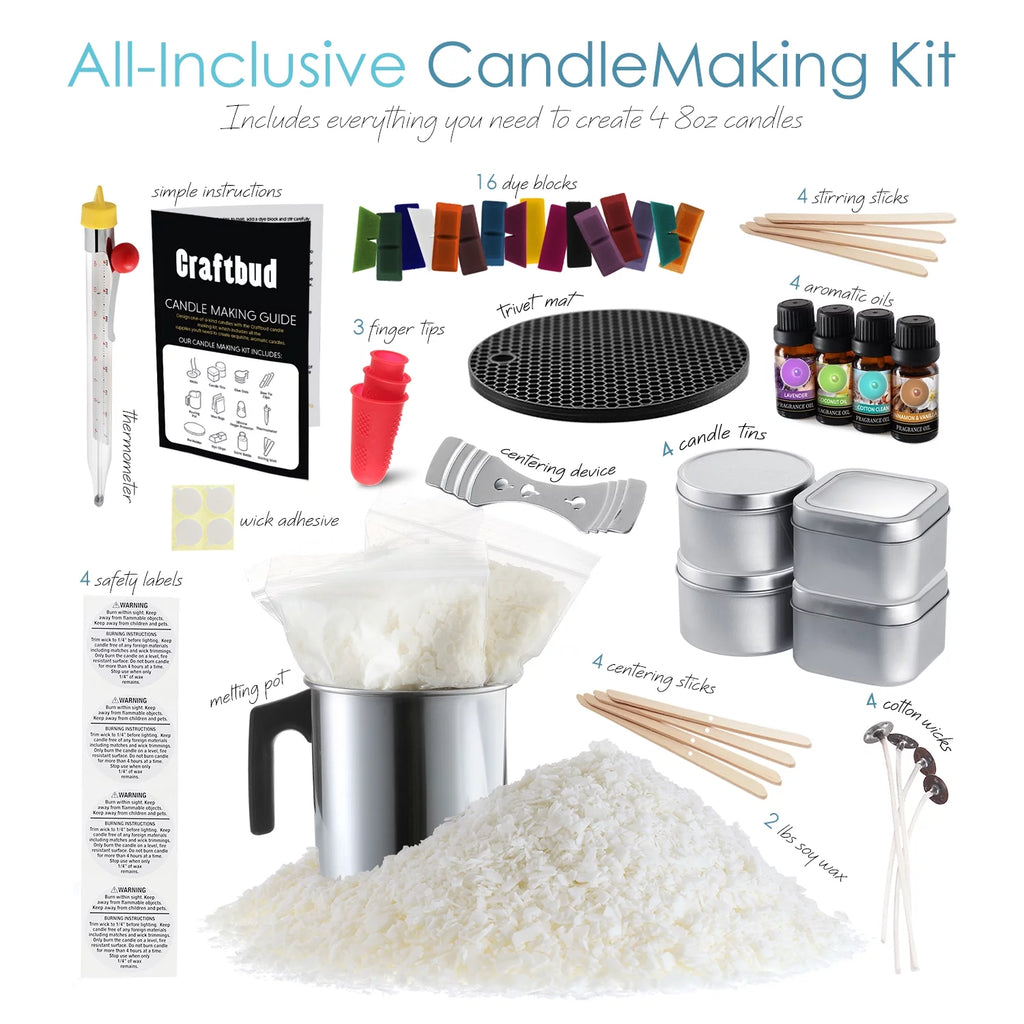 Complete Soy Wax Candle Making Kit for Adults and Kids with 2LB Candle Wax for Candle Making Supplies