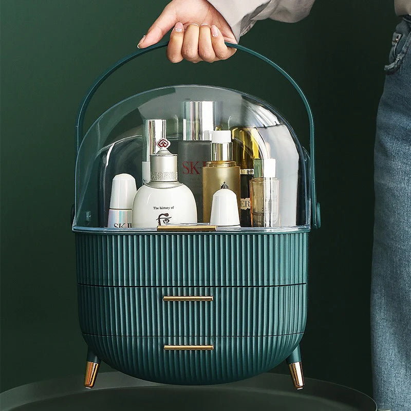 Luxury Cosmetics Storage Box, Dust-Proof Skincare Product Desktop Organizer, Organizer, Household Storage Cabinet, Dressing Table