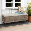 Elmont 47.24" W Solid Wood Upholstered Storage Bench