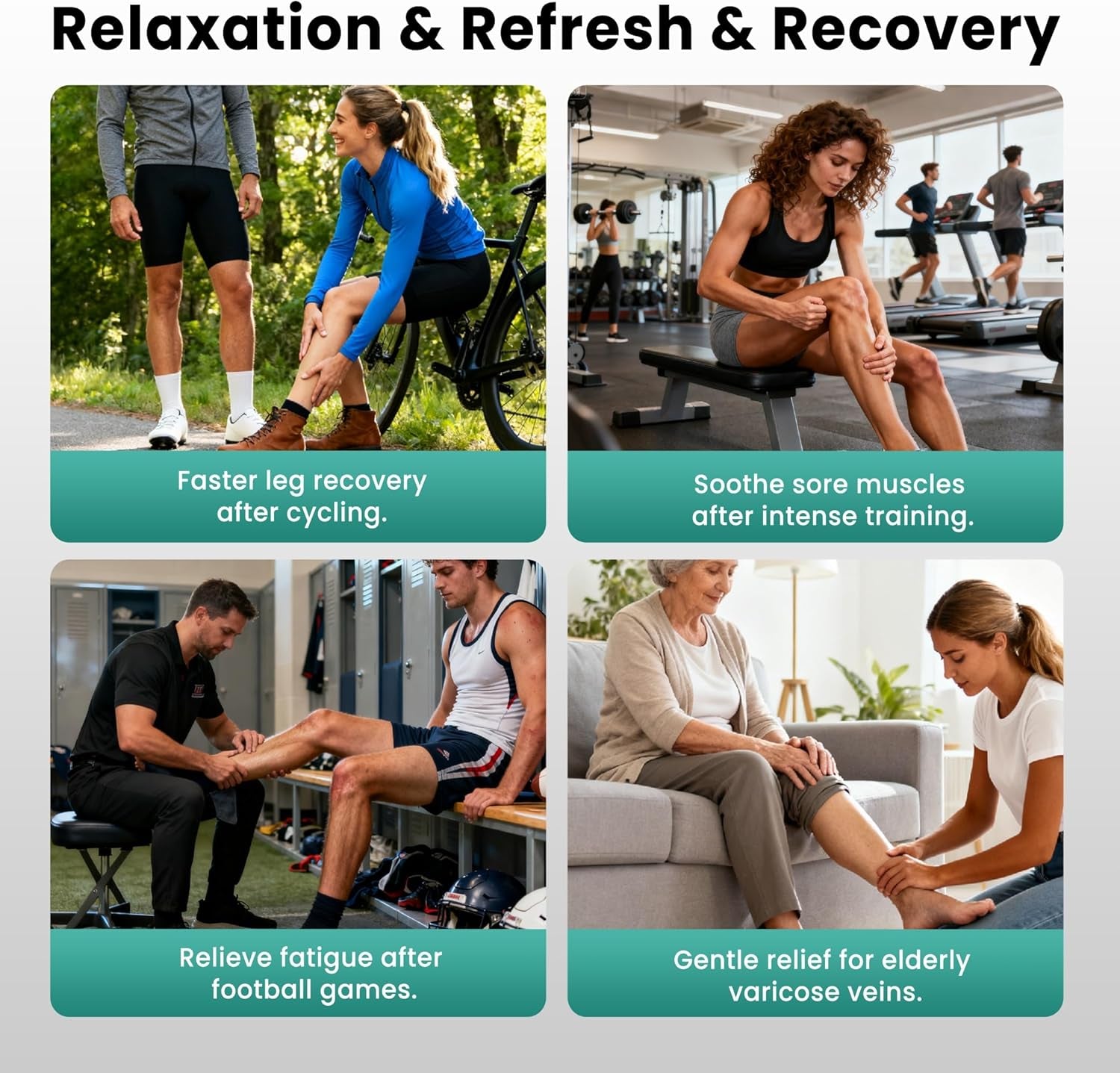 Leg Massager with Heat and Comression, Foot and Leg Massager for Circulation and Pain Relief, Air Compression Boots with 9 Intensity Levels, Full Leg Recovery Therapy Mechine
