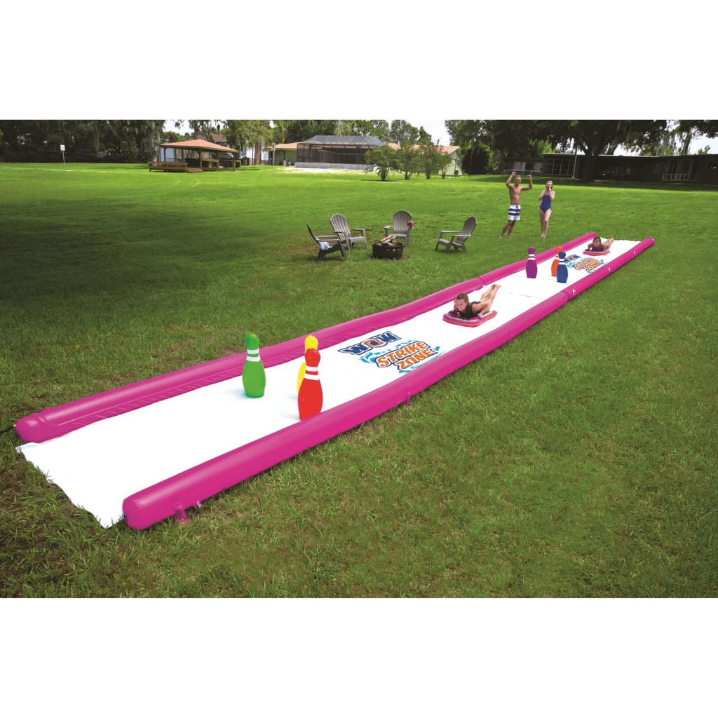 WOW Watersports Strike Zone Water Slide W 6 Giant Inflatable Bowling Pins and Sprinkler