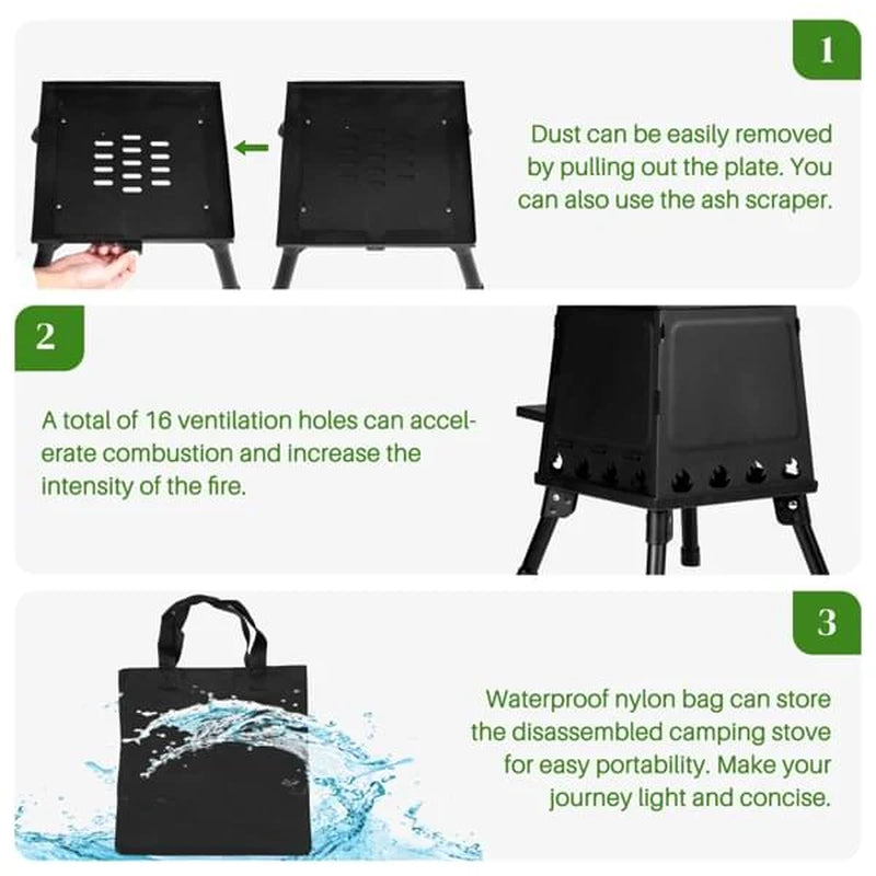 36X36X46.5Cm Wood Camping Stove