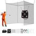 Golf Batting Cage, 10 X 10 X 10 FT Golf Cage, Driving Hitting Cages with 3-Ply Knotless Polyester, Golfs Target & 9-Hole Baseball Target, Golfs Hitting Net for Indoor, Outdoor, Backyard