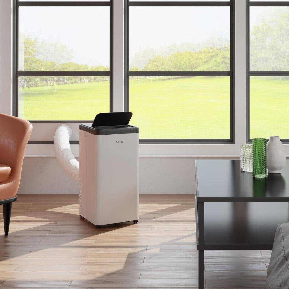 8,000 BTU (DOE) Portable Air Conditioner Cools 550 Sq. Ft. with Dehumidifier in White