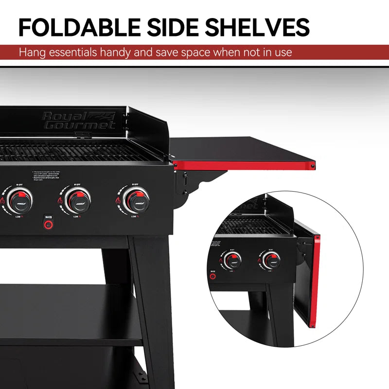 8 - Burner Liquid Propane Gas Grill and Side Tables