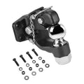 Pintle Hook, 30000 Lbs Towing Capacity, Trailer Hitches Receiver Hook Combination 2-5/16-Inch Hitch Ball, Fits 2.5 to 3-Inch Lunette Ring with Mounting Kit, Wear-Resistant, Black Powder Coat