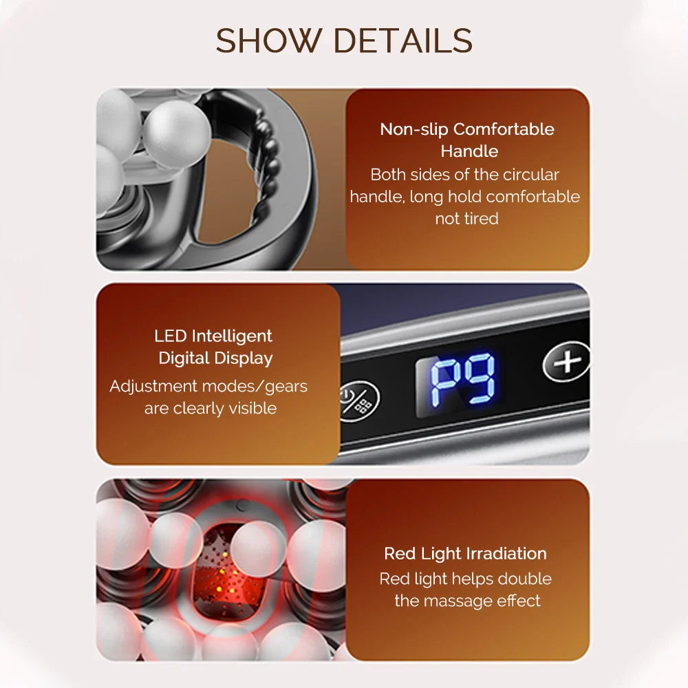 16-Head Fascia Gun High-Frequency Vibration Body Massage Gun Back and Waist Massager Neck Shoulder Massager Muscle Masajeador