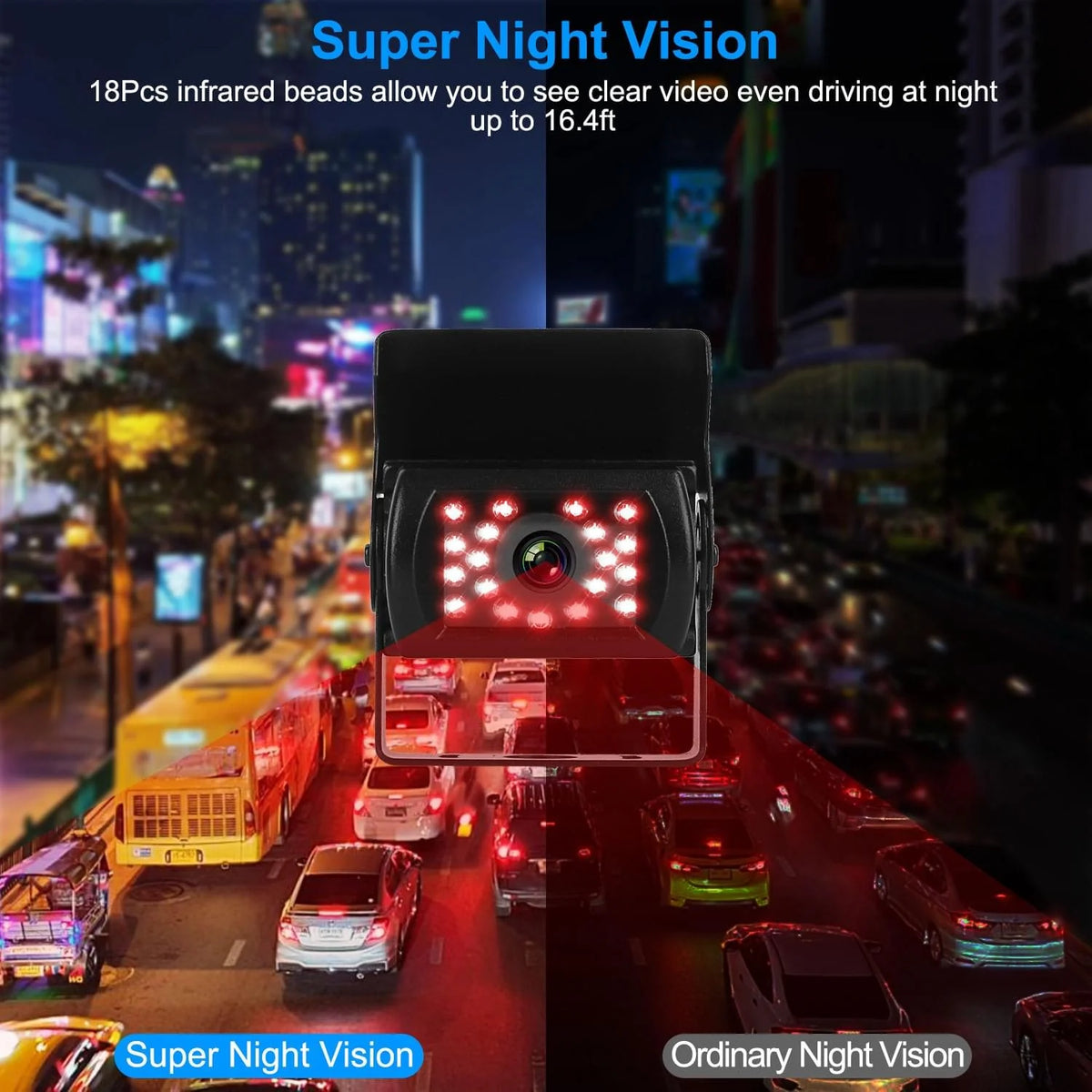 1Pc 7In Screen Backup Camera System Vehicle Rear View Monitor Kit IP67 Waterproof Car Parking Reverse System with Night Vision for Car Trunk Van SUV