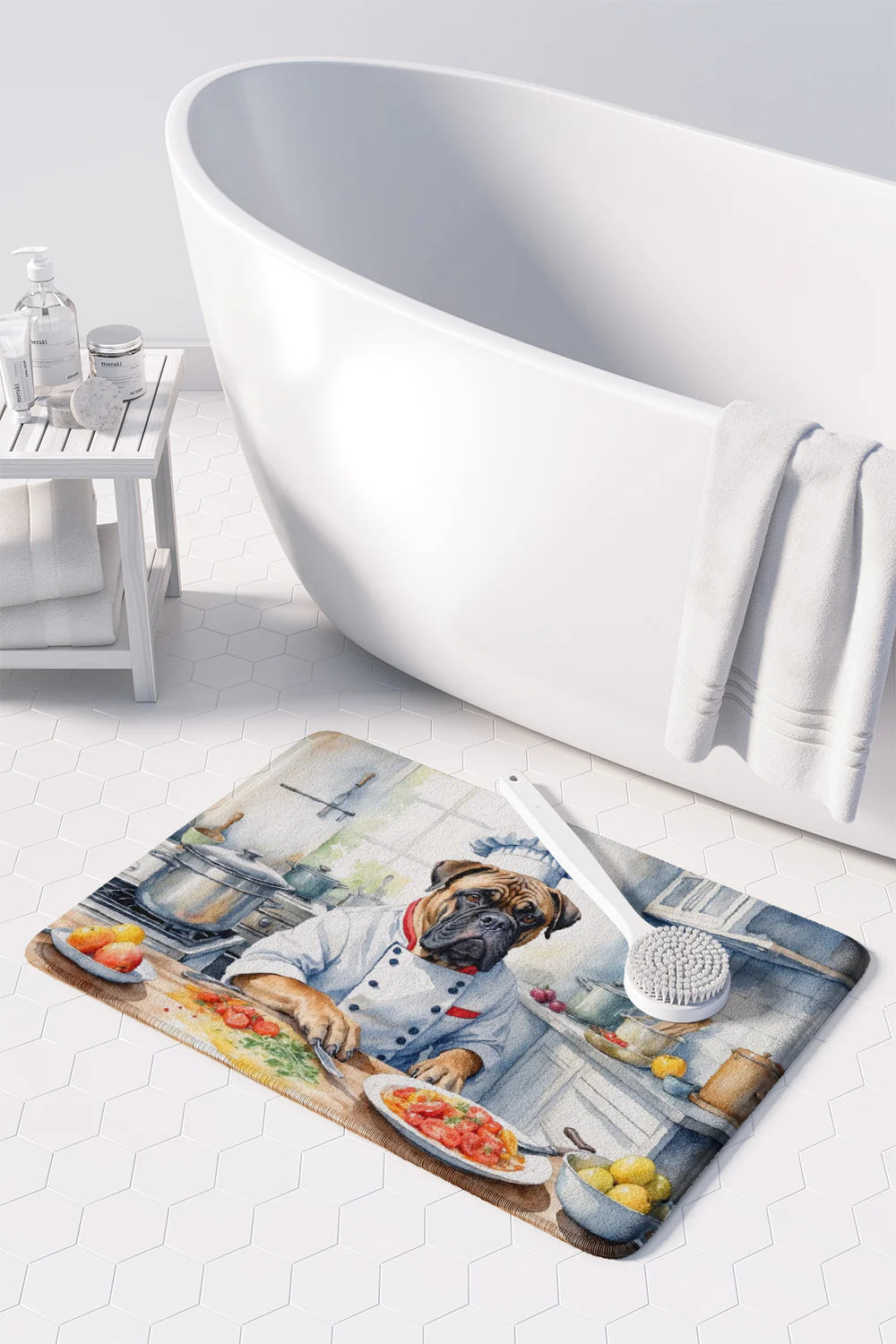 Bullmastiff the Chef Memory Foam Kitchen Mat