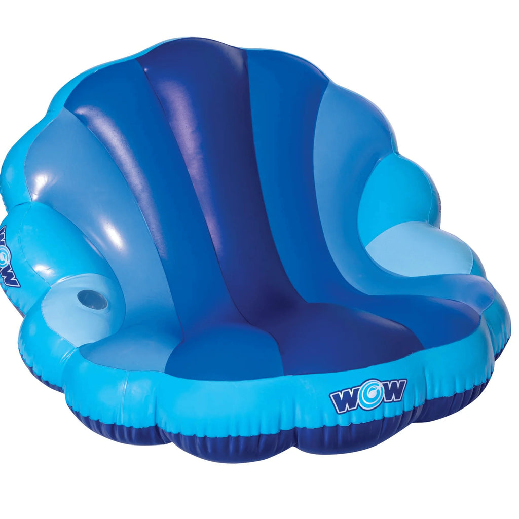 WOW Watersports Indigo Mermaid Shell Lounger Float Curved Shaped Back for Comfort
